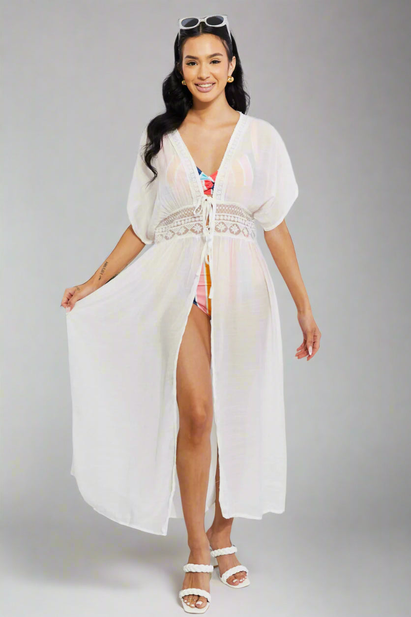 Sun Goddess Tied Maxi Cover-Up, Cuavan