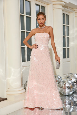 Link Sequin Maxi Dress — Pink