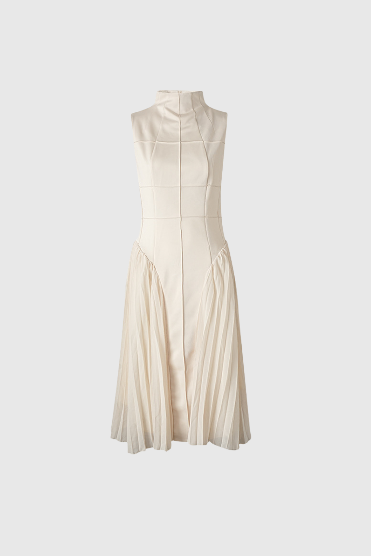 Sophia Ruched Sleeveless Midi Dress, Cuavan