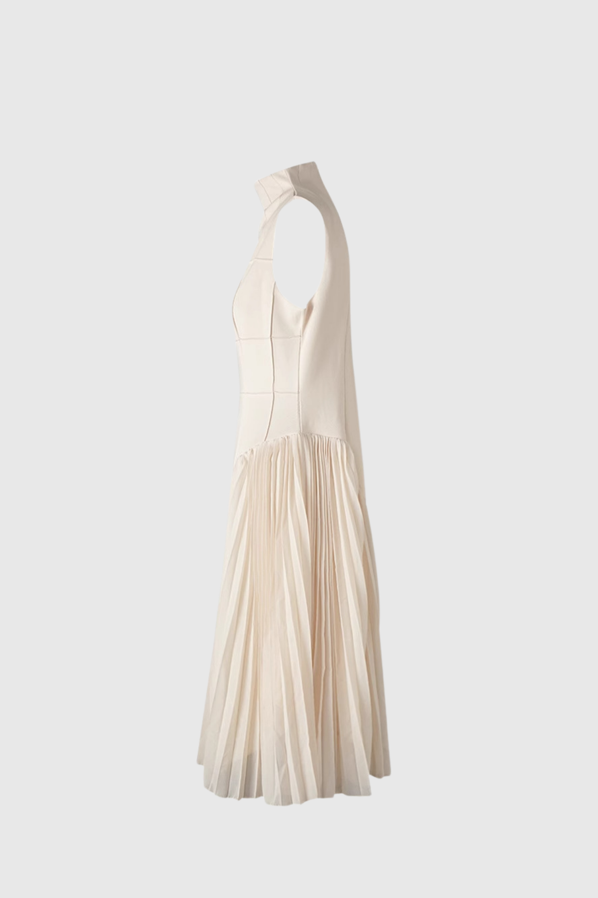 Sophia Ruched Sleeveless Midi Dress, Cuavan