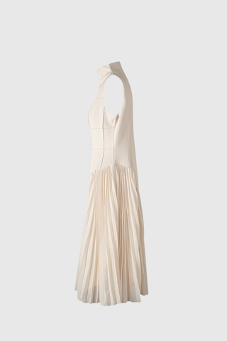 Sophia Ruched Sleeveless Midi Dress, Cuavan
