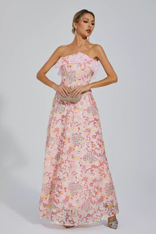 Aspyn Sequin Fishtail Bodycon Gown — Pink