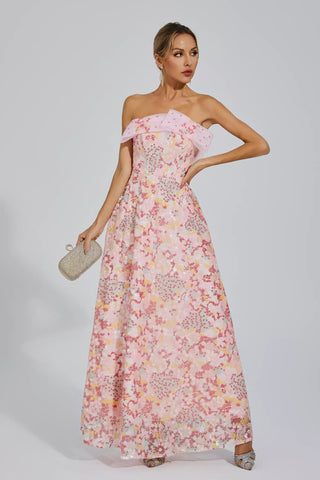 Aspyn Sequin Fishtail Bodycon Gown — Pink