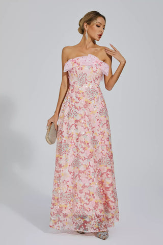 Aspyn Sequin Fishtail Bodycon Gown — Pink
