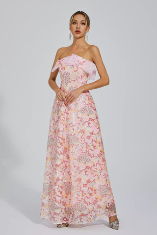 Aspyn Sequin Fishtail Bodycon Gown — Pink