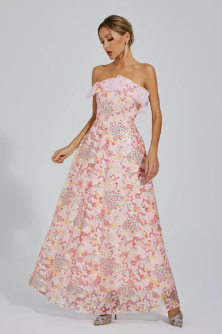 Aspyn Sequin Fishtail Bodycon Gown — Pink