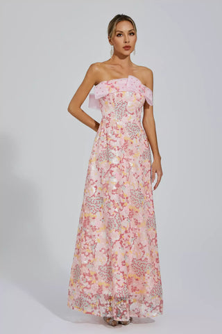 Aspyn Sequin Fishtail Bodycon Gown — Pink
