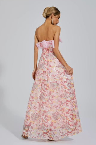 Aspyn Sequin Fishtail Bodycon Gown — Pink