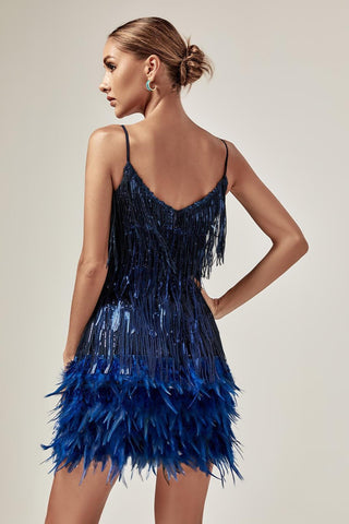 Austyn Tassel Fringe Mini Dress — Royal Blue