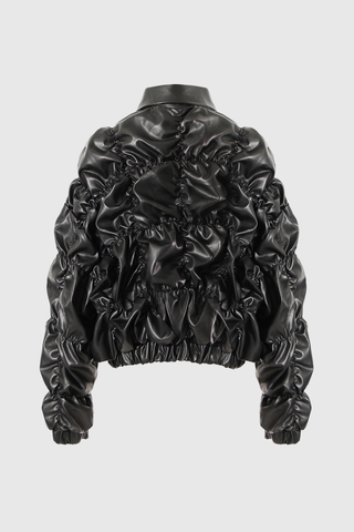 Nova Drawstring Leather Jacket, Cuavan