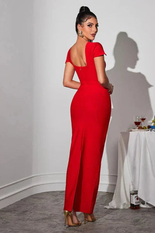 Corliss Rhinestone Bandage Maxi Dress