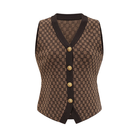 Cyrielle Monogram Jacquard Top and Trousers Set