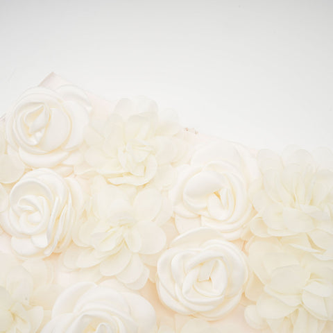 Nouria Faux-Flower Mini Skirt — Neutral