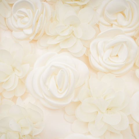 Nouria Faux-Flower Mini Skirt — Neutral