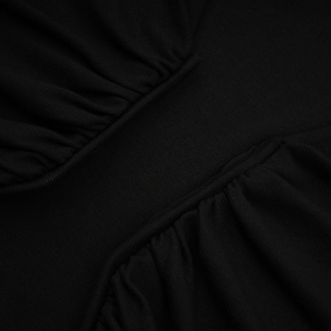 Anaïs Open-Front Gathered Blouse — Black