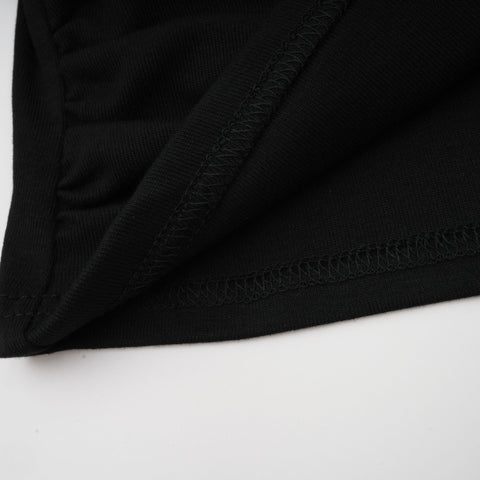 Anaïs Open-Front Gathered Blouse — Black