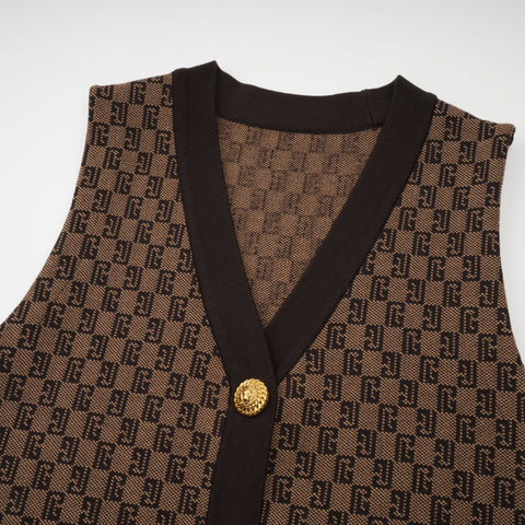 Cyrielle Monogram Jacquard Top and Trousers Set