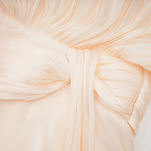 Eugénie Pleated Ruffle Mini Dress — Neutral