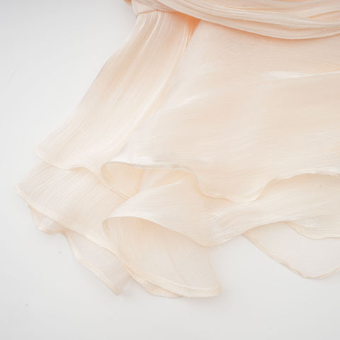 Eugénie Pleated Ruffle Mini Dress — Neutral