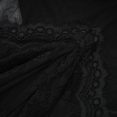 Irène Crossover Lace Maxi Dress — Black