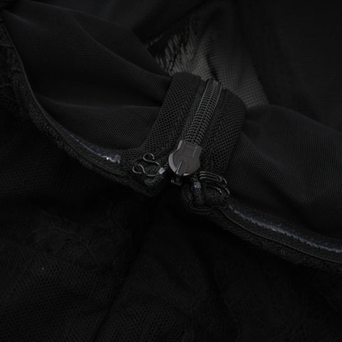 Irène Crossover Lace Maxi Dress — Black