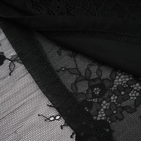 Irène Crossover Lace Maxi Dress — Black