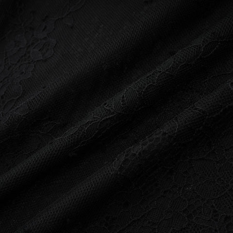 Irène Crossover Lace Maxi Dress — Black