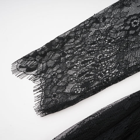 Jeanne One-Shoulder Lace Maxi Gown — Black