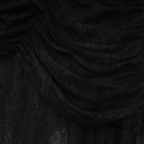 Jeanne One-Shoulder Lace Maxi Gown — Black