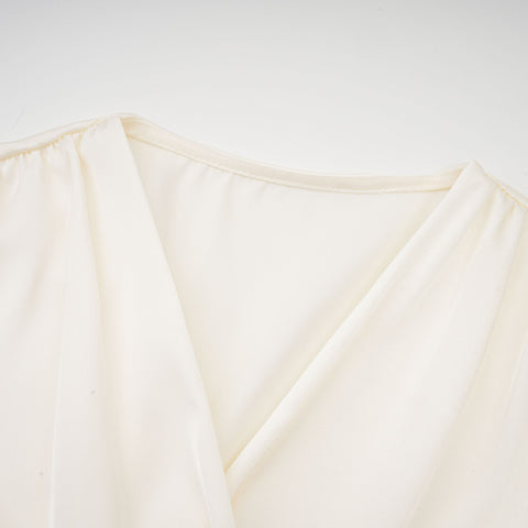 Nouria Twist-Detail Crop Top — White