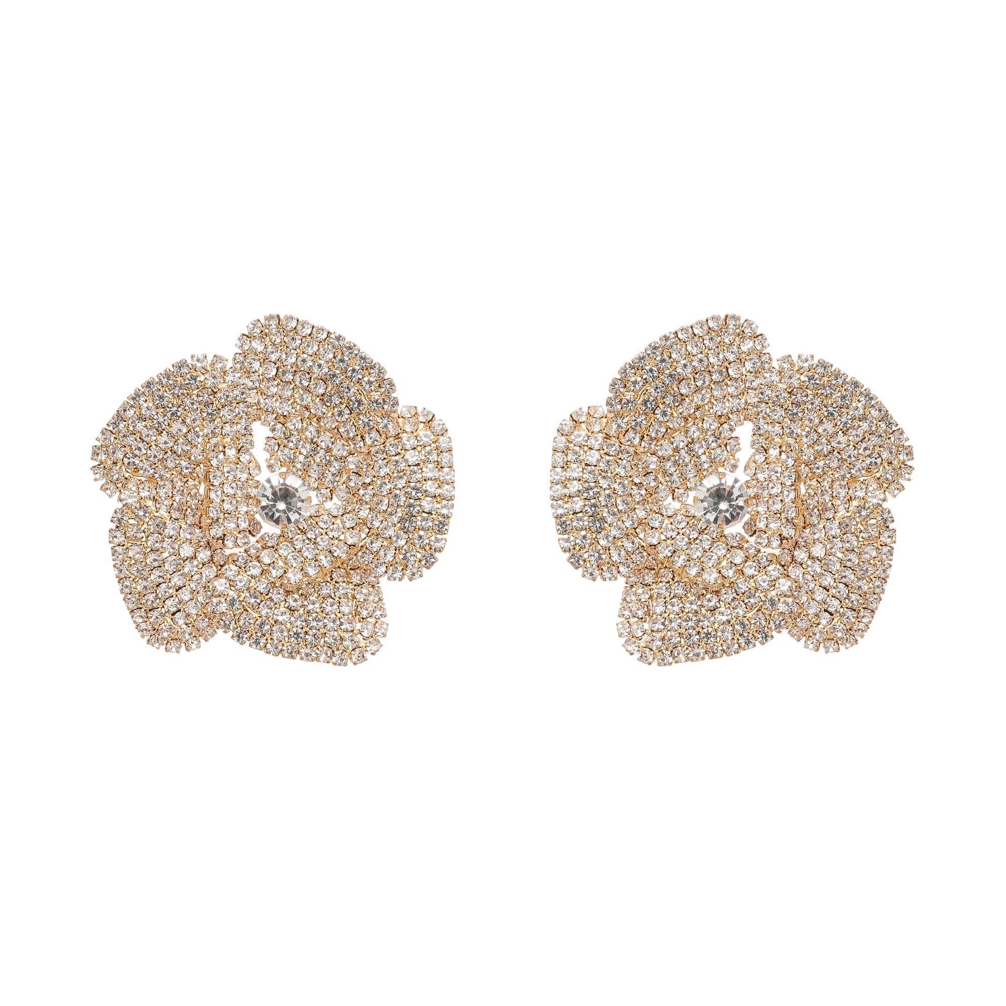 Saira Floral Crystal Earrings, Cuavan