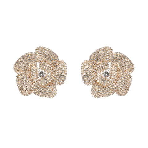 Saira Floral Crystal Earrings, Cuavan