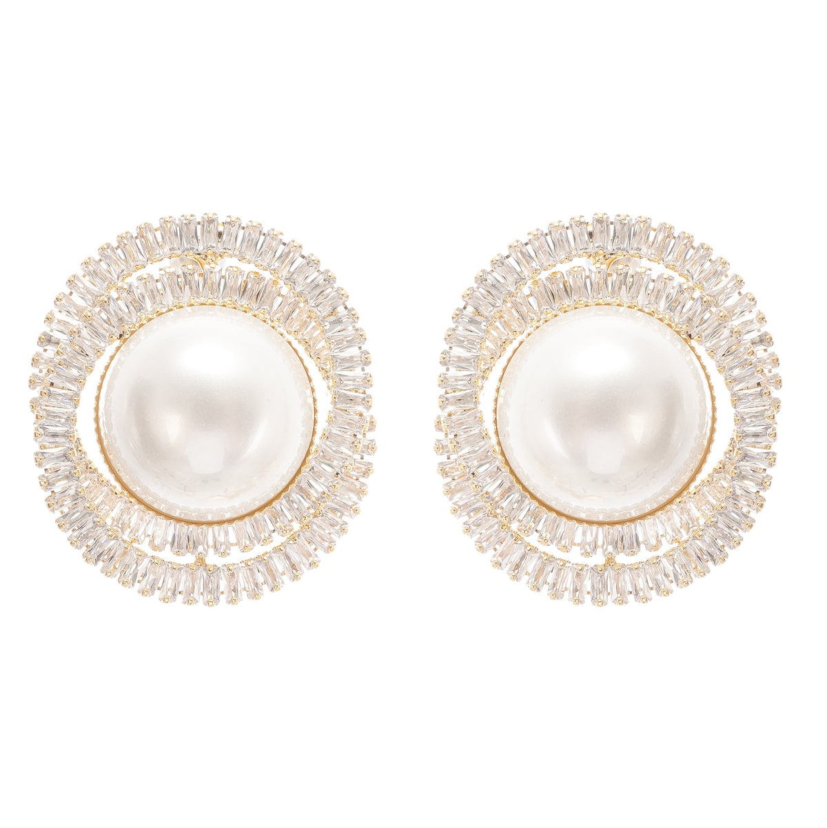 Éléonore Faux-Pearl Crystal Earrings