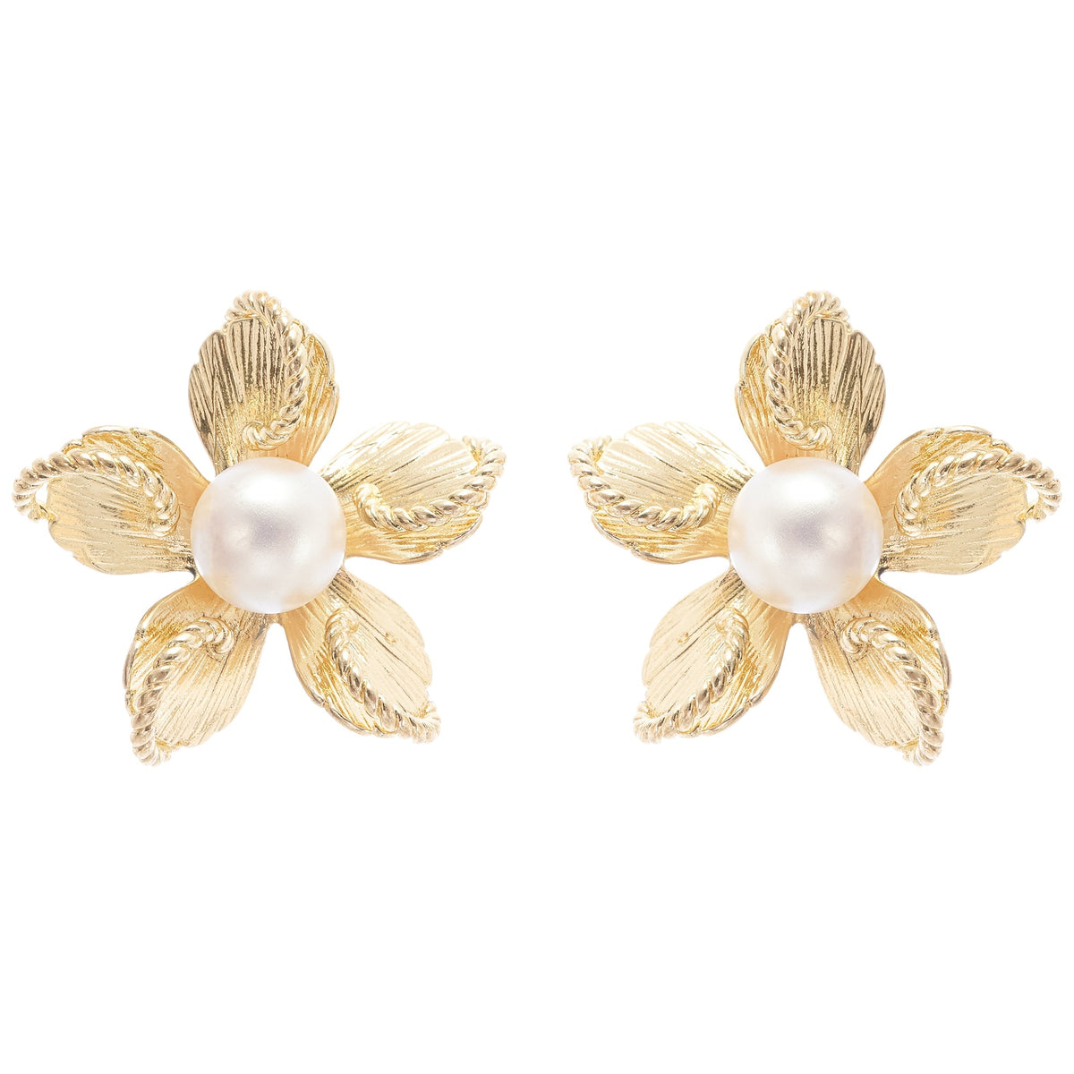 Jeanne Floral Faux Pearl Earrings