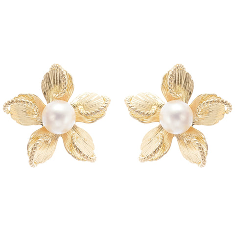 Jeanne Floral Faux Pearl Earrings