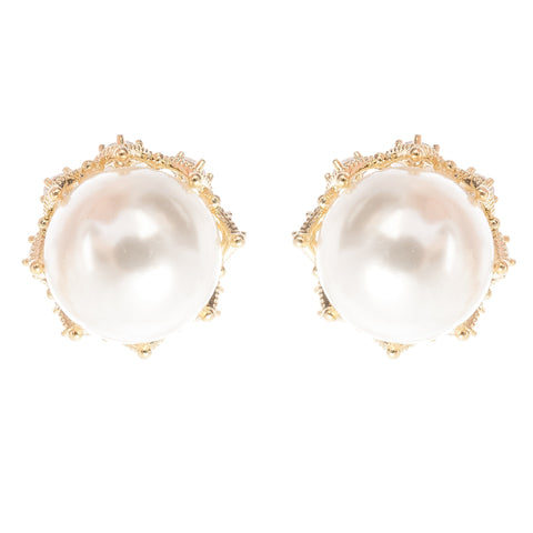 Salome Crown Faux Pearl Earrings