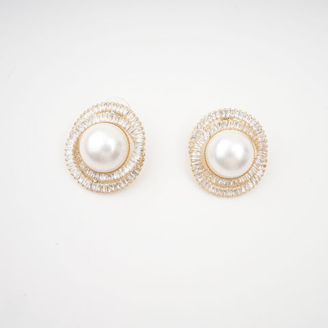 Éléonore Faux-Pearl Crystal Earrings