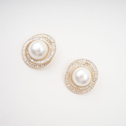 Éléonore Faux-Pearl Crystal Earrings