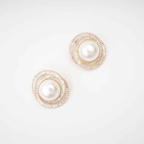 Éléonore Faux-Pearl Crystal Earrings