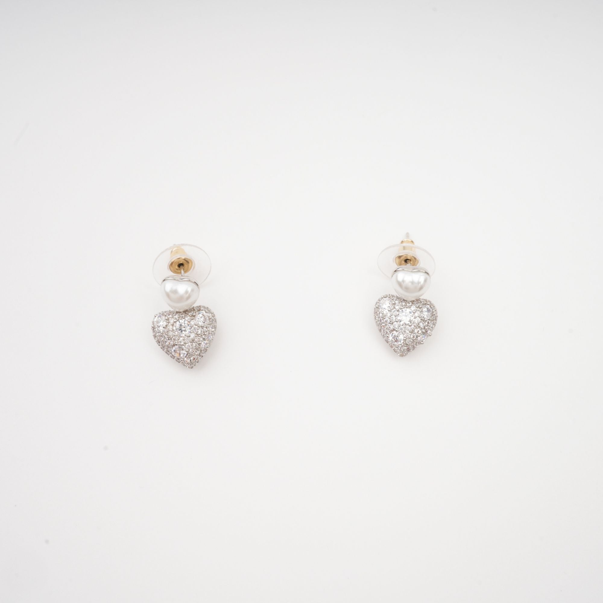 Kévina Heart Faux-Pearl Earrings, Cuavan