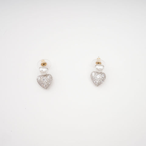 Kévina Heart Faux-Pearl Earrings, Cuavan