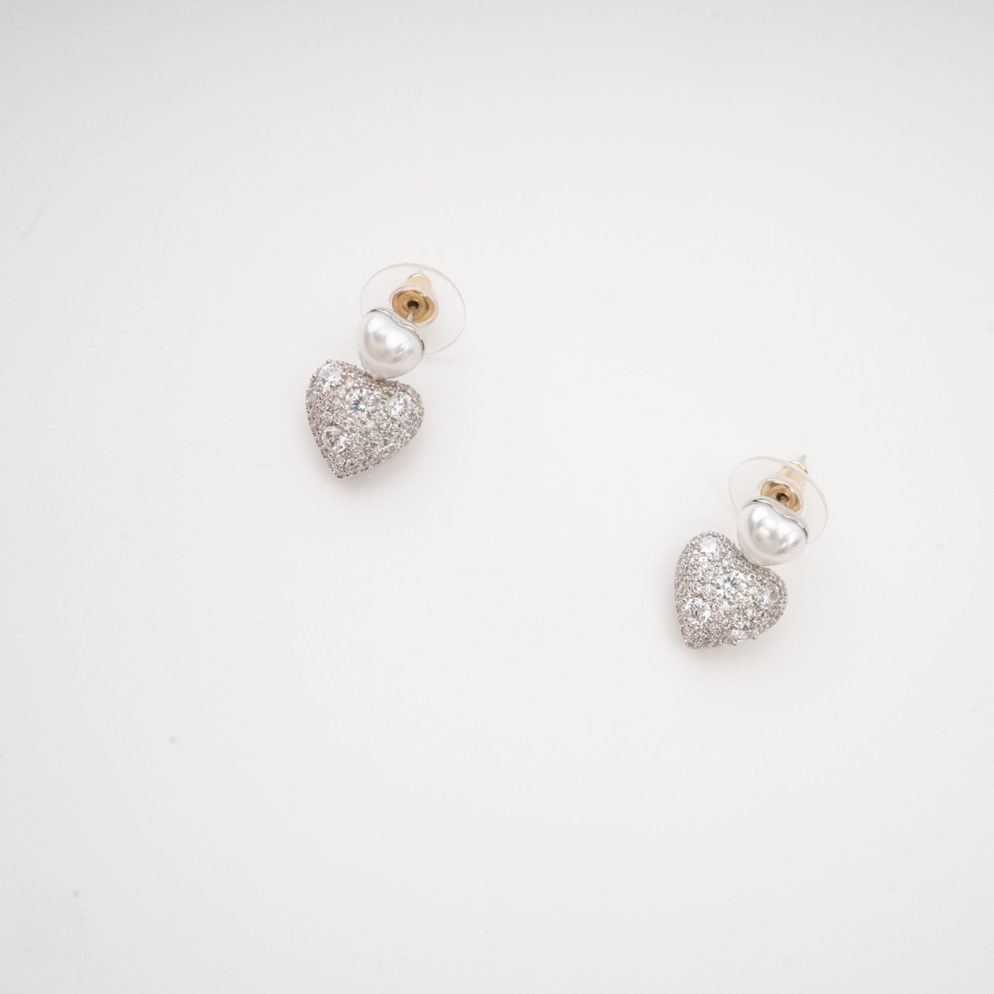 Kévina Heart Faux-Pearl Earrings, Cuavan