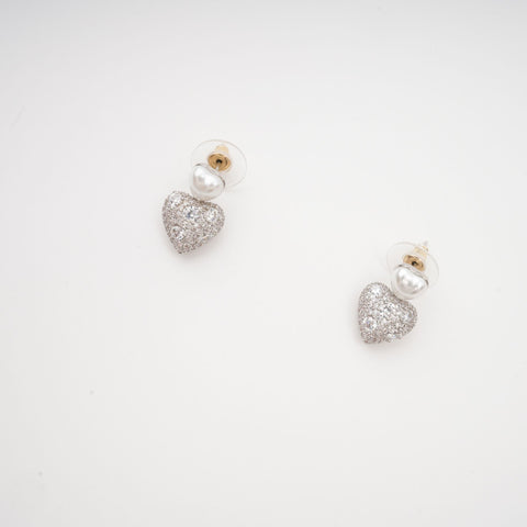 Kévina Heart Faux-Pearl Earrings, Cuavan