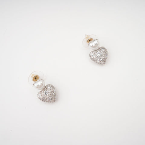 Kévina Heart Faux-Pearl Earrings, Cuavan