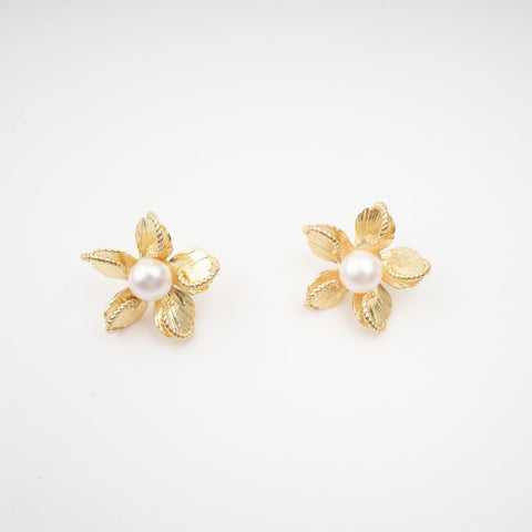Jeanne Floral Faux Pearl Earrings