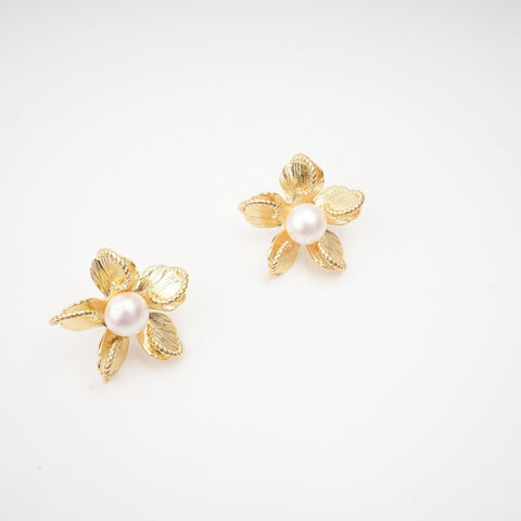Jeanne Floral Faux Pearl Earrings