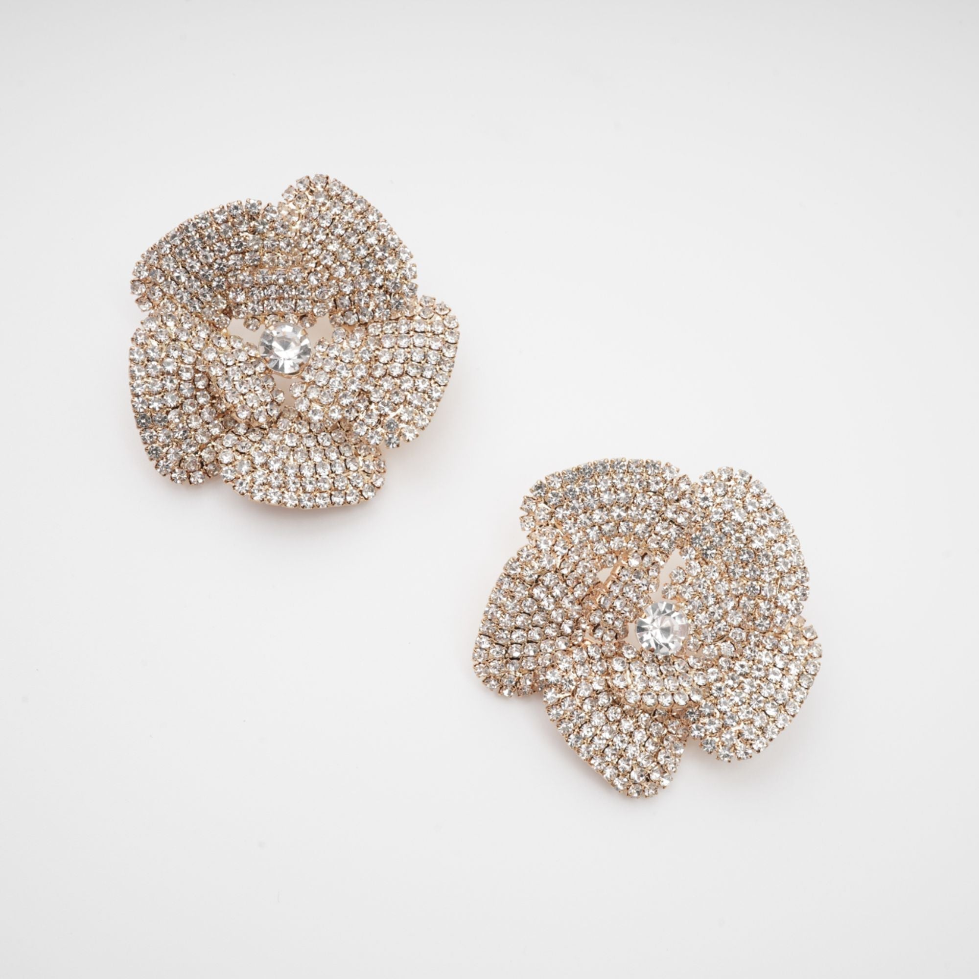 Saira Floral Crystal Earrings, Cuavan