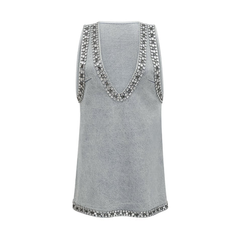 Daphné Denim Mini Dress — Light Blue