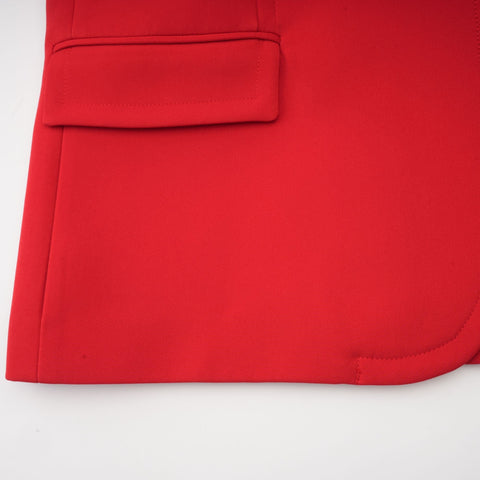 Coline Double-Breasted Hourglass Blazer — Red