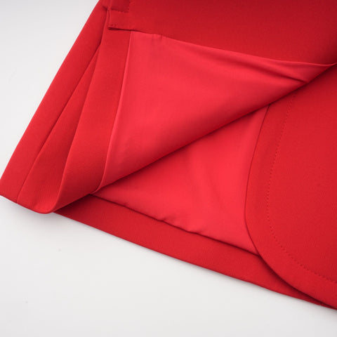 Coline Double-Breasted Hourglass Blazer — Red